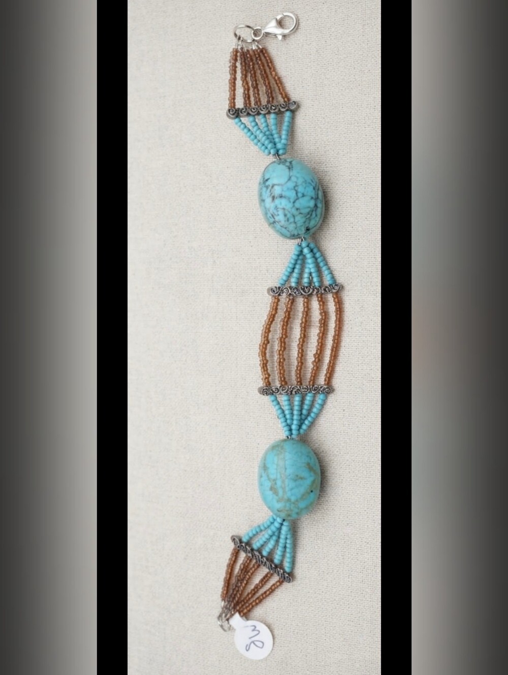 NWT Turquoise Beaded Statement Bracelet Southwestern Boho Multi-Strand Handmade